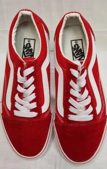 Vans Off The Wall Low Top Trainers Red Unisex Mens Womens Lace Up Classic New