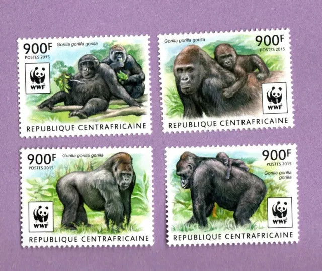 Central Africa 5460-64 Mnh Wwf Gorillas