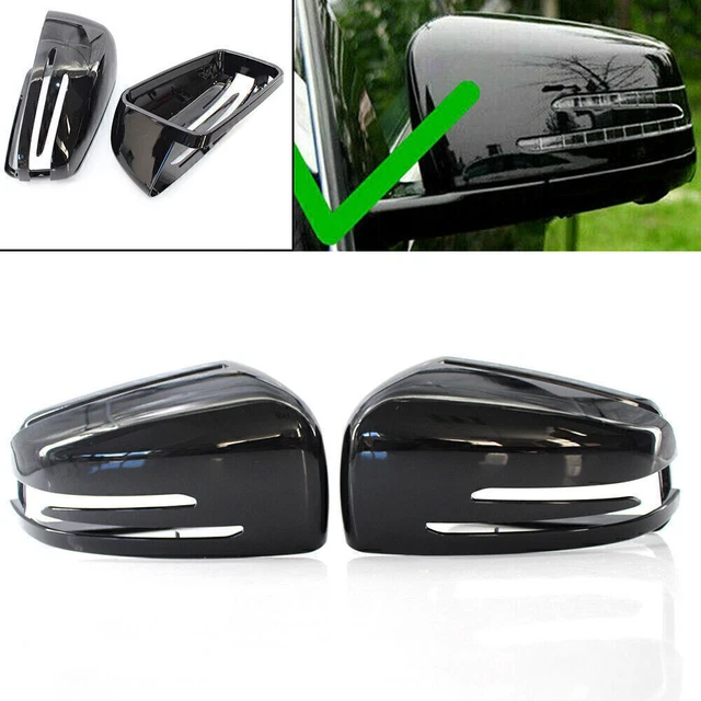2x Copertura Specchietto Specchietto Specchietto Per Mercedes Benz E/C/S W212 W204 W221 Nero Lucido
