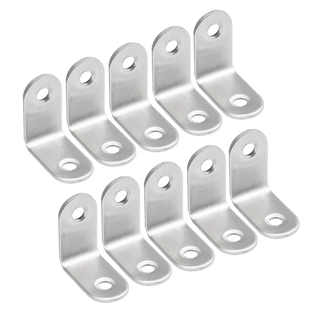 10pcs 25mmx25mmx16mm Stainless Steel Corner Brace Joint L-Shape Bracket Fastener