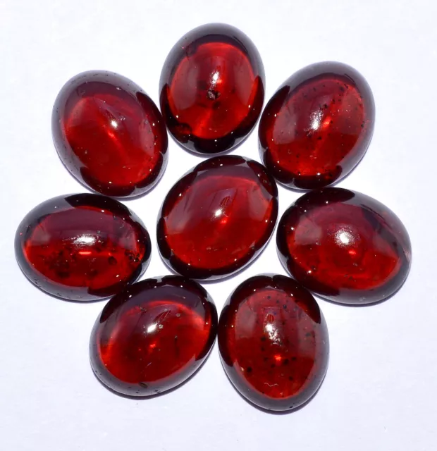 10x8 mm Natural Garnet Oval Cabochon Lot 08 Pcs 28.46 Cts Red Loose Gemstones