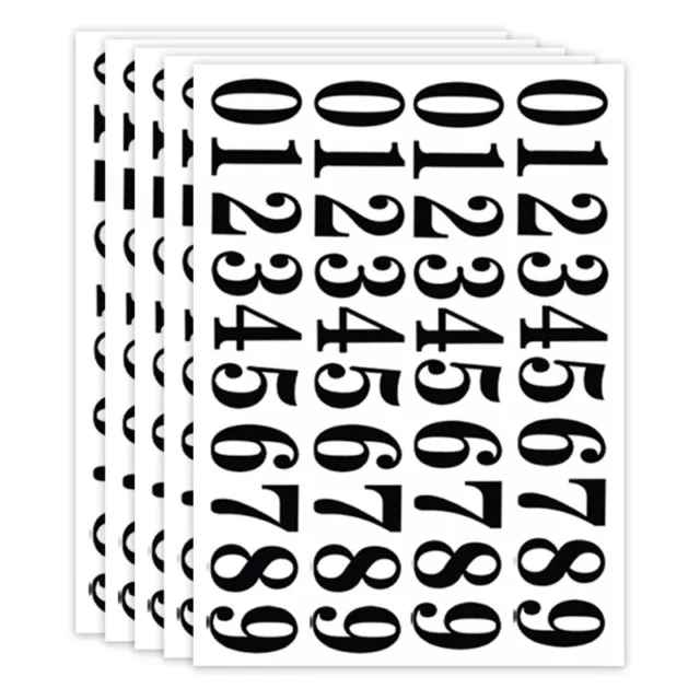 5 Sheets Self-Adhesive Stickers Decals for Mailbox Signs Locker Number Car