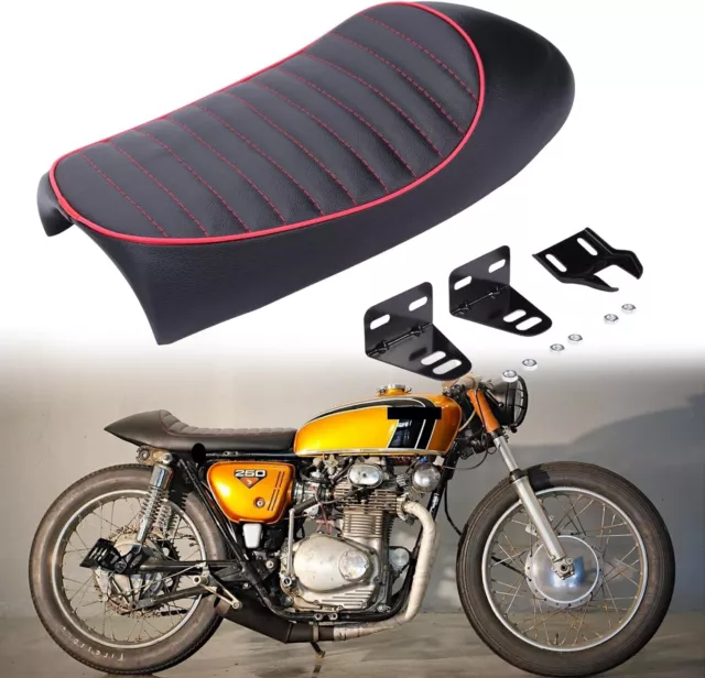 Universal Motorcycle Cafe Racer Seat Hump Saddle For Honda CB GB Suzuki Yamaha