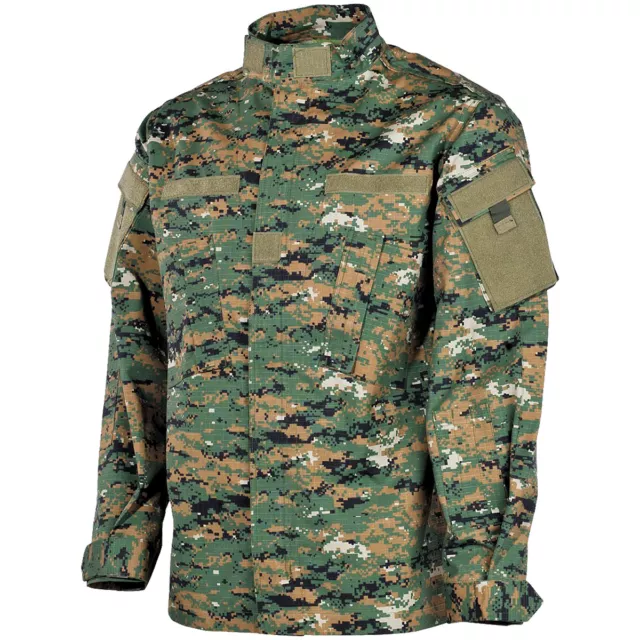 MFH Hombres Chaqueta de Campo ACU Ripstop Uniforme Combate Digital Woodland Camo