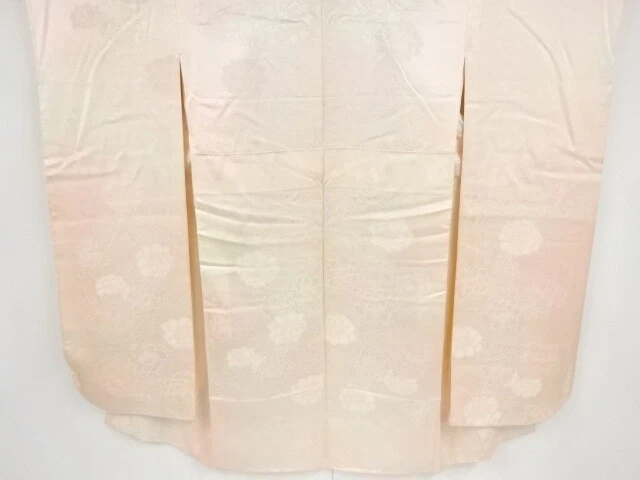 44759# Japanese Kimono / Antique Juban For Furisode / Woven Peony