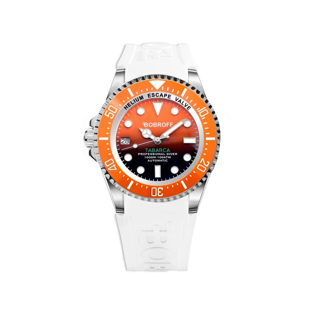 Bobroff White Rubber Sport Watch main image 1