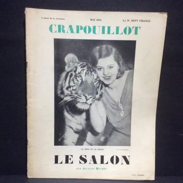 RARE revue mensuelle Crapouillot mai 1934 Le Salon La Belle Et La Bête