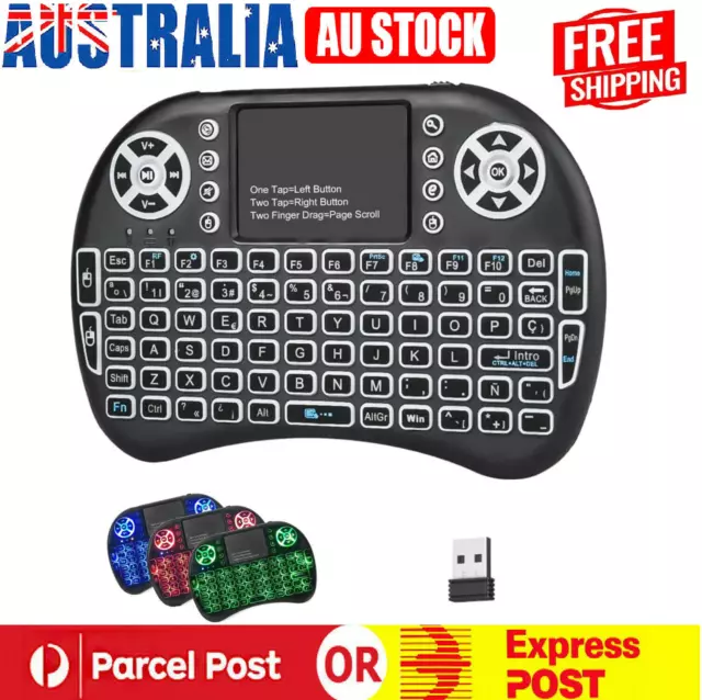 Mini Wireless Keyboard with Touchpad Backlit for Smart TV Android Box gaming