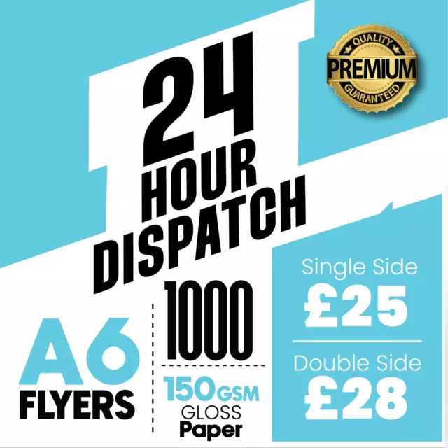 1000 A6 Flyer/Leaflet Printed Full Colour 150gsm Gloss Quality Flyer Print Fast