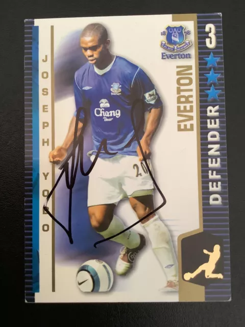 Signed Joseph Yobo Everton Football Shoot Out Card