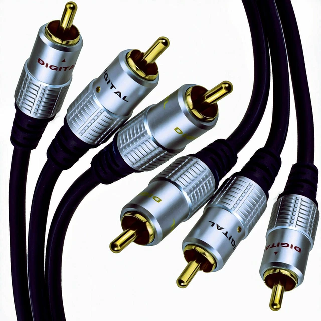 Cavo Doppio Rca Prezzo Cavo Audio PRO 2x RCA Doppio 2 Metri - Connettori Oro 24k, OFC, Maschio-maschio, Colore Blu Scuro Corna Di Muflone - Foto 11