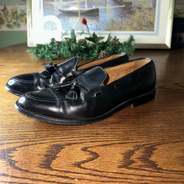 Allen Edmonds Sz 11D Cody Tassel Shawl Black Leather Loafers Slip-On Shoes Mens 3