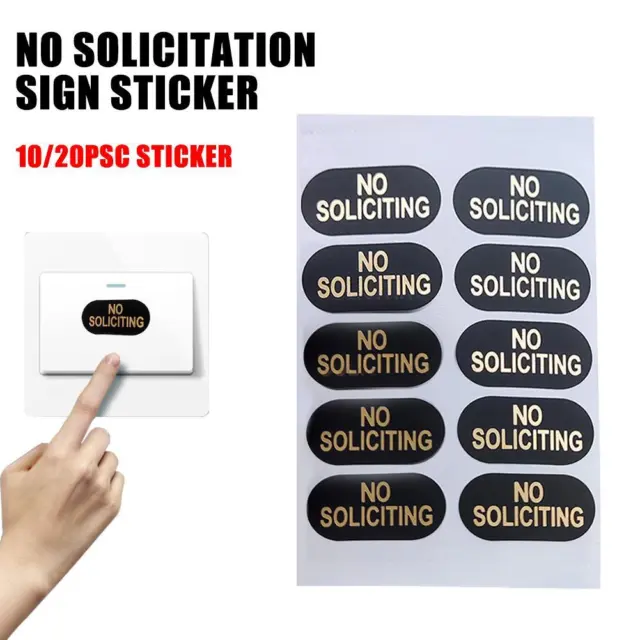 Waterproof No Soliciting Sign Sticker Window Label Home NI Knocking Decal NEW