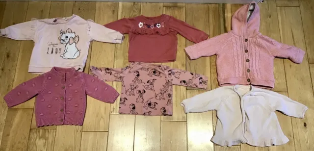 Pacchetto vestiti rosa per bambine - Top saltatori cardigans taglia 6-9 mesi, Disney