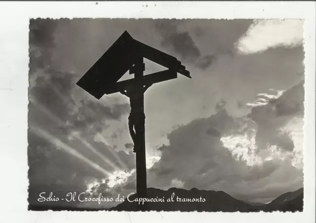 84626 Cartolina Di Schio Il Crocifisso Dei Cappuccini Al Tramonto