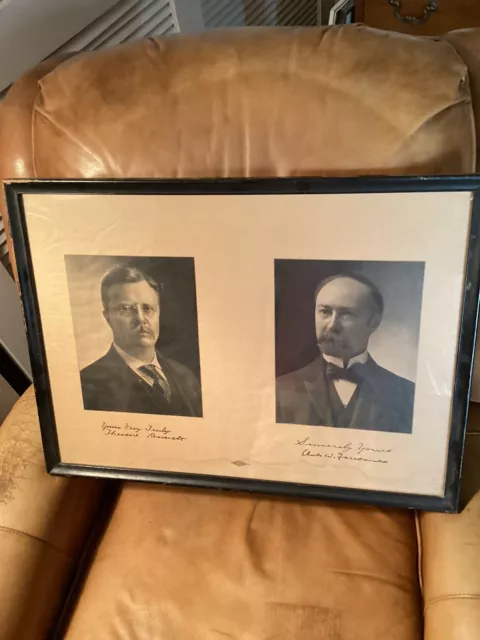 Teddy Roosevelt & Vice President Fairbanks 1904 17x23 Political Photo! RARE!