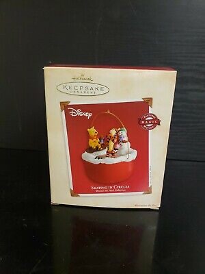 Disney Winnie The Pooh Skating In Circles 2002 Motion Hallmark Keepsake Ornament