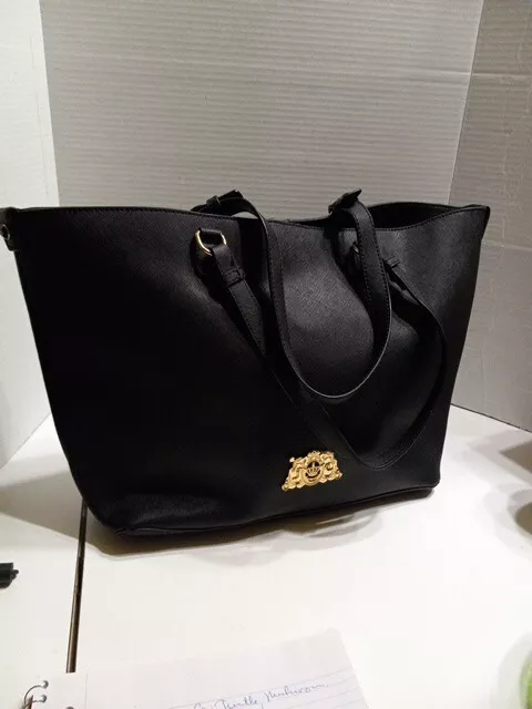 JUICY COUTURE Patent Black 100% Cow Leather Tote Bag