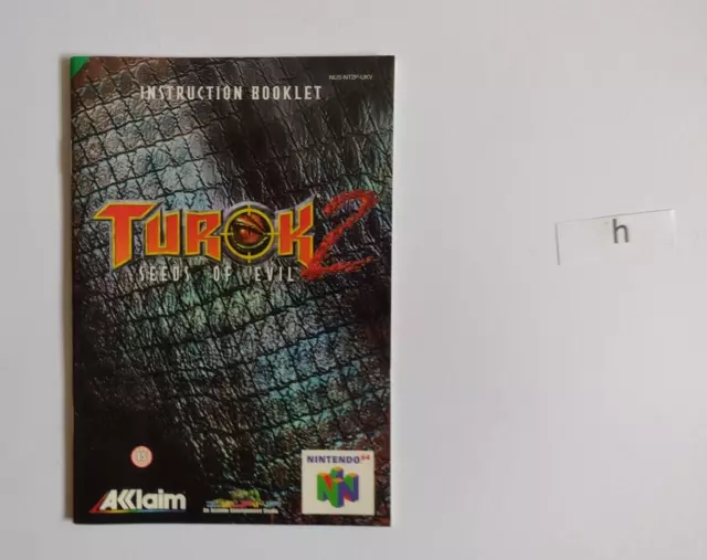 Turok 2 Manuale Nintendo 64 N64 - NESSUN GIOCO INCLUSO