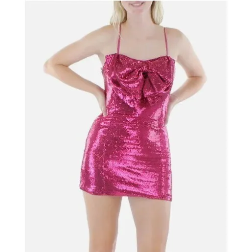 Torn By Ronny Kobo Lindsay Sequin Bow Mini Dress Tulip Size S Reg New