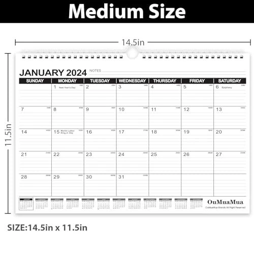 WALL CALENDAR 20242025 Monthly Calendar from January 2025 to June