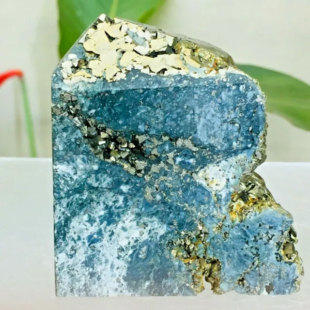 266g Natural Chalcopyrite Quartz Crystal Wand Point Mineral Specimen Healing