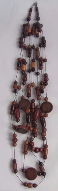 New Costa Rica exotic wood 3 strand beads 16.5 inches long