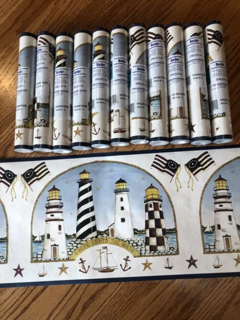 Vintage Chesapeake Wallcovering LightHouse Wall Paper Border