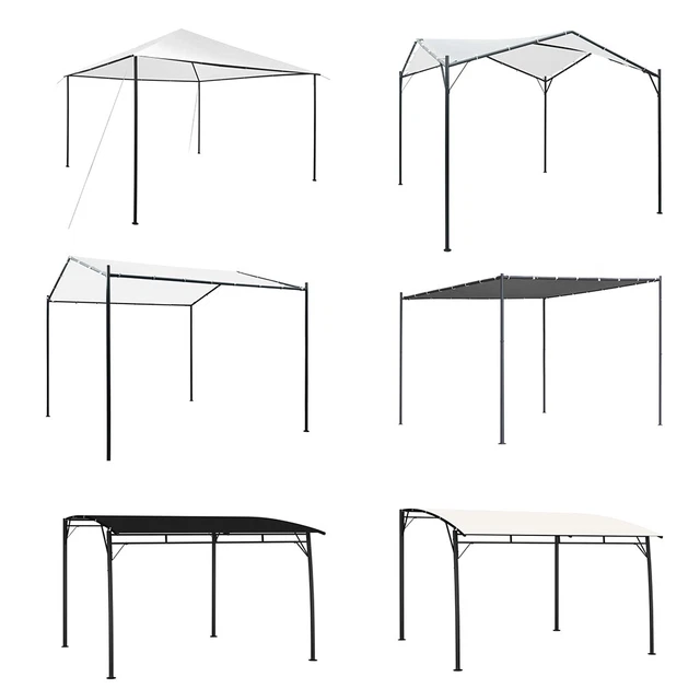 Metall Pergola Gartenpavillon mit Sonnenschutz Terrassenüberdachung Zelt Vordach