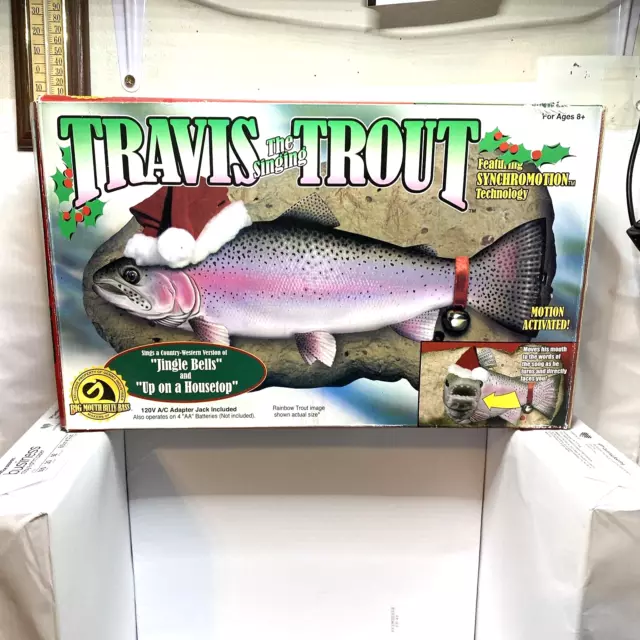 TRAVIS THE SINGING TROUT Holiday Christmas Ed 1999 Jingle Bells Fish Billy Bass