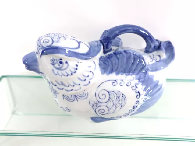 Chinese Tea Pot Ceramic Bird Blue White Porcelain Chicken Decorative Collectible