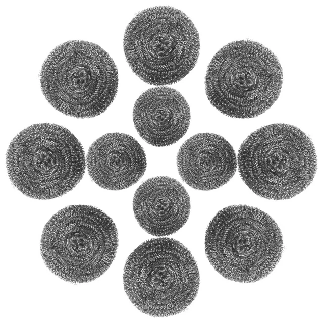 12 PCS WIRE Steel Sponge Steel Wool Scrubber Metal Wool Sponge Dish