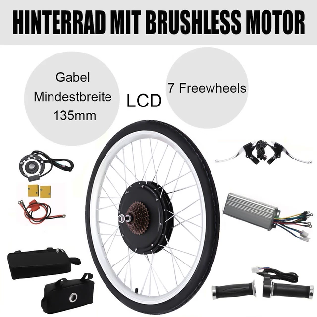 E-Bike Umbausatz 36V 350W 26" Heckmotor Kit Für Schraubkranz Mit