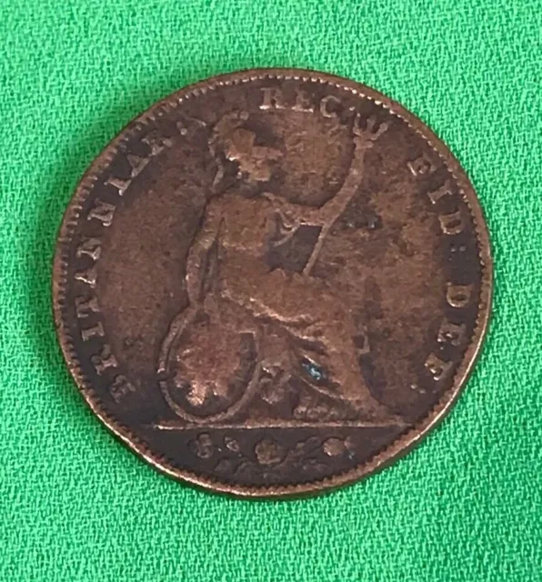 Simply Pièces ~1841 Victoria Farthing Cuivre 4.72 G 22 MM Km#725 , Sp #