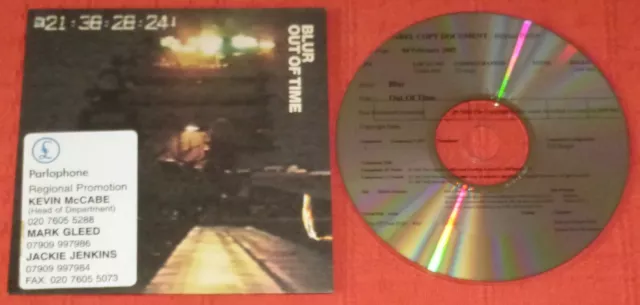 Blur - Uk 1 Track Promo Cd Single - Out Of Time - With Promo Stickers