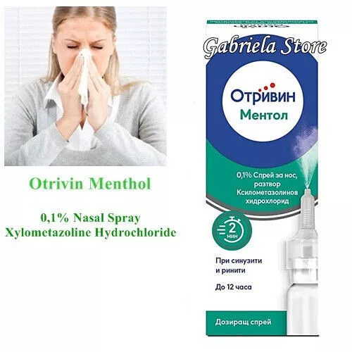 Otrivin Menthol Spray Nasal Adulte Bloqué Nez Qui Coule Soulagement Du...