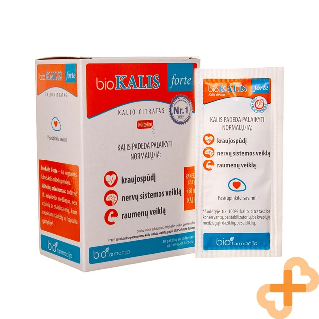 BIOKALIS FORTE 750MG 30 Sachets 100% Potassium Citrate Organic ...