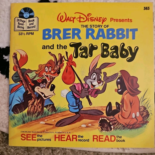 WALT DISNEY BRER Rabbit and the Tar Baby 1971 Book & Record See Hear ...