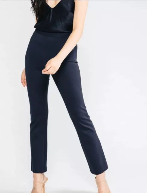 NWT Chloe Kristyn Navy Blue Dress Pants Straight Leg Size Medium Side Zipper