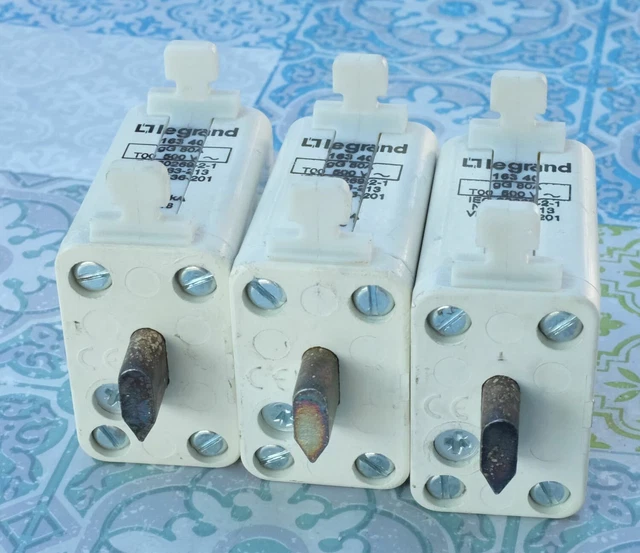 3X Legrand 0 163 40 Cartouche à couteau 80A type gG taille 00 500V Lot de 3 5