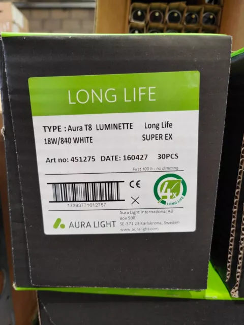 AURA LIGHT weiß T8 SUPER EX LONG LIFE 18W/840 LUMINETTE