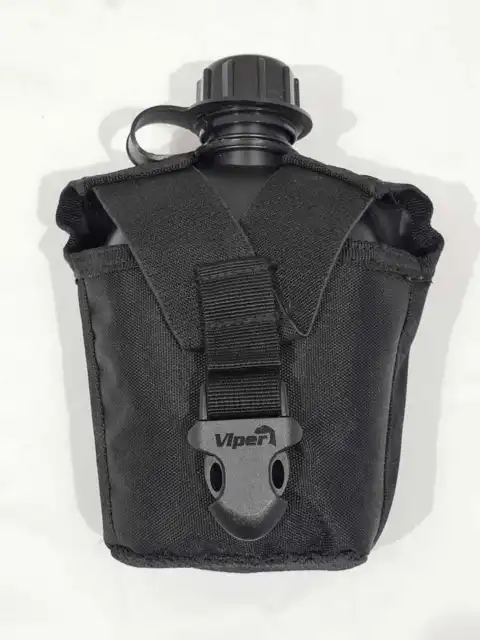 Viper Plastic 1 Litre Water Bottle Canteen With Molle Vest Holder Camping Hiking