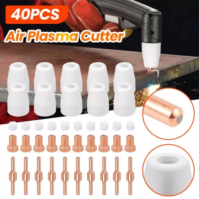 40x PT31 CUT40-50 Plasma Cutter Consumables Welding Cutting Nozzles For Parkside