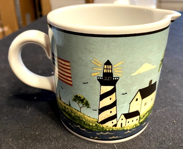 Sakura Warren Kimble Coastal Breeze Lighthouse Flag Ship Creamer (See Pictures)
