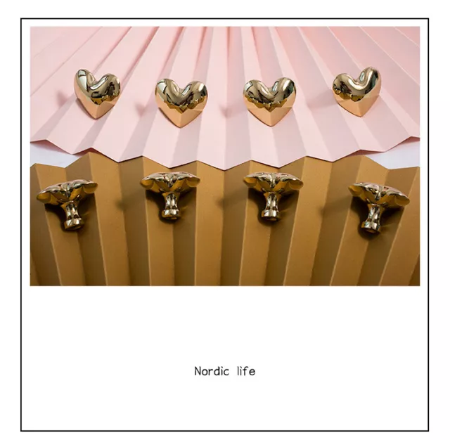 Brass Love Heart Wardrobe Door Knob Cupboard Drawer Pull Dresser Cabinet Handle 3