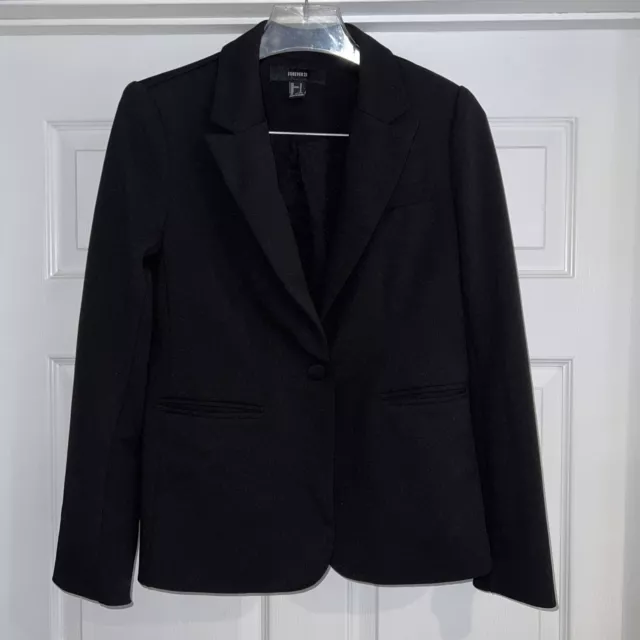 Forever 21 Black One Button Blazer Jacket / Small