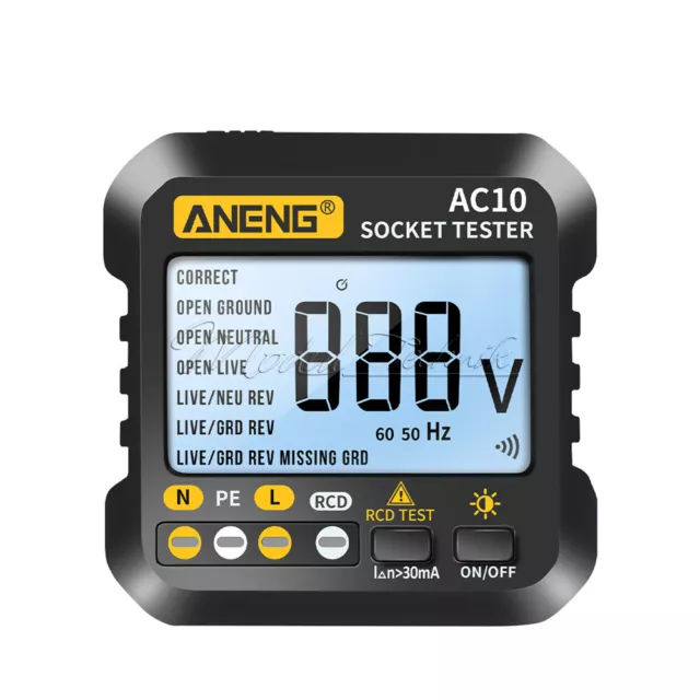 ANENG AC10 Socket Tester Power Plug Wiring Phase Detector Voltage Leakage Test