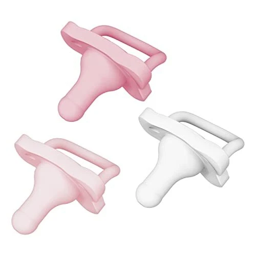 HappyPaci 100% Silicone Pacifier 0-6m, BPA Free, White, Pink, Lig...