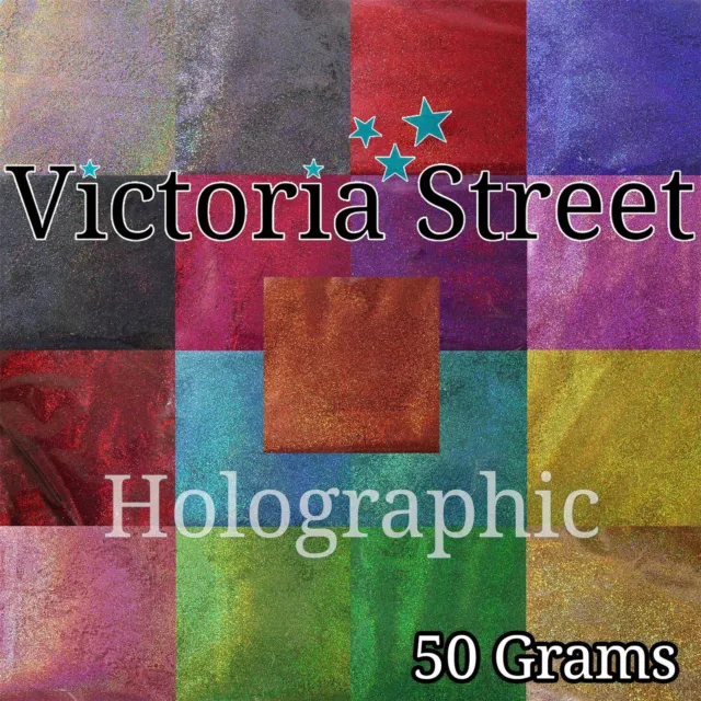 Victoria Street Glitter 50g in Holographic Art Craft Dust Fine Solvent Resistant