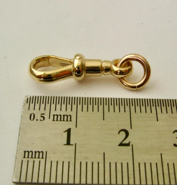21mm GENUINE SOLID 9ct 9K YELLOW GOLD ALBERT CLASP DOG CLIP with JUMP RING